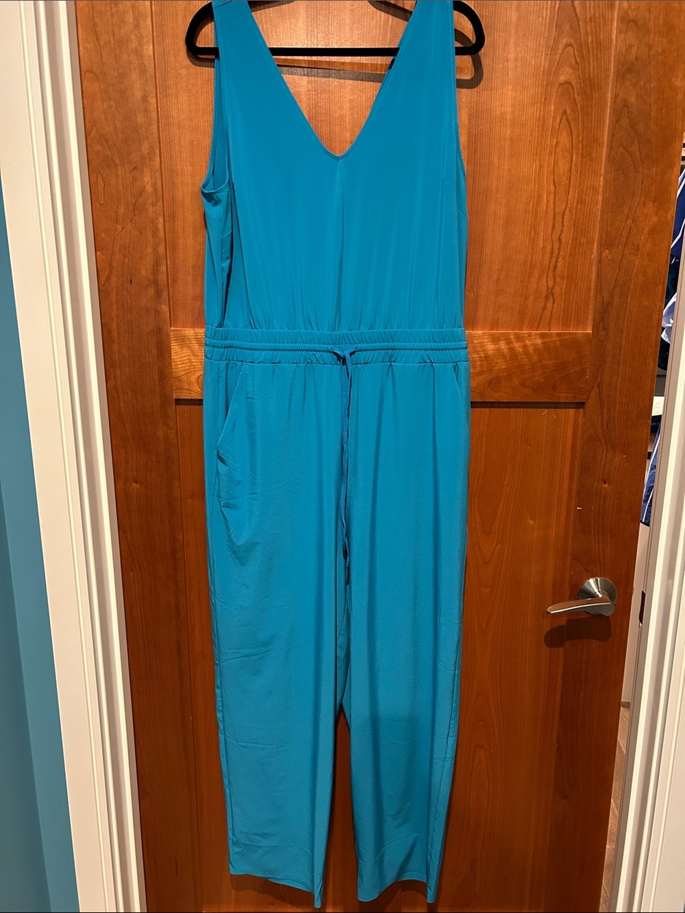 Athleta Teal Blue Sleeveless Jumpsuit